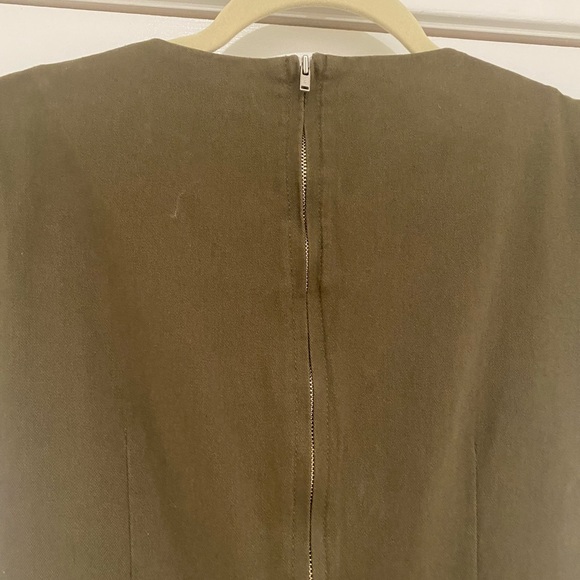 SEA Adalene Tie-waist Cotton-twill Dress in “Army” - Picture 7 of 9